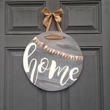 Choose from 50+ sign door graphic resources and download in the form of png, eps, ai or psd. Round Home Front Door Hanging Sign Front Porch Front Door Decor Housewarming Gift Hand Painted Wood Home Wooden Door Signs Wooden Signs Diy Door Decorations