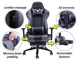 killabee 8204 gaming chair with footrest review chairsfx chair foot rest gaming chair
