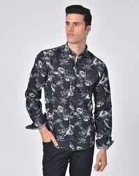 Mens hawaiian shirts set 2020 floral shirts men +print beach shorts short sleeve tracksuit fashion summer male sets ropa hombre. Silver Grey Floral Print Shirt European Fashion Shirt Austere By Eight X