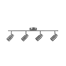 Kenneth 4 Light Led Track Lighting Brushed Steel Finish Chrome Accents Led Bulbs Included Walmart Canada