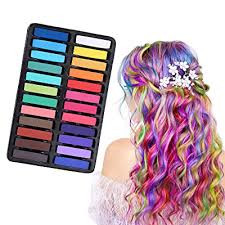 Red is usually a hard color to keep in the hair. Buy Hair Chalk Temporary Hair Dye Hair Chalk Dye Pastel Chalk Kit 24 Piece Temporary Hair Chalks Kit For Girls Hair Chalk For Parties Cosplay Christmas Birthday Halloween Online In Indonesia B08m3tzgk6