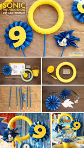 Diy Sonic The Hedgehog Centerpiece Sonic Birthday Parties Sonic Birthday Birthday Party Decorations Diy
