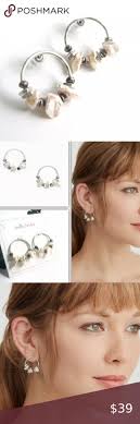 Discount stella and dot pearl earrings Hotsell Stella Dot Power Pearl Hoops  Stella and dot Pearl