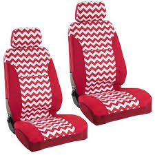 Amazon Com Usa Made Seat Cover Red Chevron Cotton W Headrests Large Pair Automotive Red Chevron Headrest Seat Cover