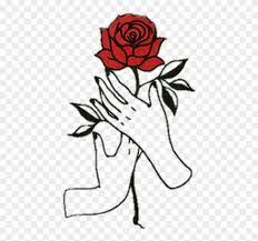 Free Download Rose Hands Aesthetic Tumblr Draw Aesthetic Tumblr Transparent Rose Banner Drawing Rose Painting Drawing Websites