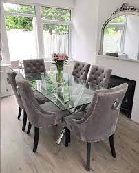 Ella 200cm Glass Dining Table Luxury Dining Room Dining Room Table Set Dining Room Table Decor