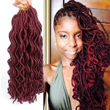 If you have black hair and you are looking to dye your hair in burgundy, you could use a bright red box dye and it would result in burgundy coloured hair. Crochet Braids Black Burgundy Blonde Synthetic Hair Extensions Faux Locs Curly Hair Style Buy At A Low Prices On Joom E Commerce Platform