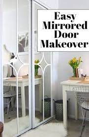 Mirrored Closet Door Makeover Mirror Closet Doors Door Makeover Diy Closet Door Makeover