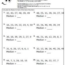 Median Worksheets For Math Students