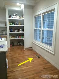 Also, having a plumber move the pipes are out of the. How To Install A Cabinet Base With A Floor Vent Sawdust Girl