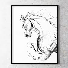 Abstract Black And White Animal Drawings H07l Abstract Head Of Horse Sketch Abstract Horse Art Horse Sketch Horse Art Print