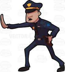 A Police Officer Telling Someone To Freeze Vector Graphics Vectortoons Com Police Officer Police Police Birthday