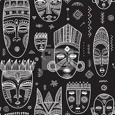 Traditionelle afrikanische musik ist eine unscharfe bezeichnung für die in schwarzafrikanischen ländern gespielte musik, die als nicht oder nur gering von musikstilen außerhalb der region beeinflusst gilt. Vector Nahtlose Muster Mit Afrikanischen Ethnischen Stammes Masken Fototapete Fototapeten Mai Apache Authentisch Myloview De