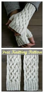 I enjoy working with cable patterns like this celtic plait panel. Celtic Cable Fingerless Gloves Free Knitting Pattern