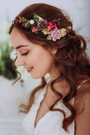 Flower Crown Wedding, Bridal Headpiece, Hair Wreath Tiara,bridal Hair  Flowers,wedding Hair Accessories Headband, Marsala, Burgundy, Orange