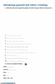 How do you introduce yourself to others in spanish. Introducing Yourself Worksheets And Online Exercises