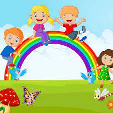 Ilustración con niños felices y bloques de colores. Ninos Jugando Youtube