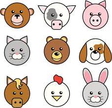1st grade, 2nd grade, 3rd grade, 4th grade, 5th grade, animals, cartoon drawing, crayons, drawing, how to draw tutorials, kindergarten | when you draw a cartoon cat face, you have complete permission to exaggerate all his features, and get creative with the colors too. Cute Animal Face Icons Vector Art 103975253 Art Drawings For Kids Animal Faces Butterfly Coloring Page
