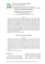 Variasi dari keragaman itu biasanya terletak pada hubungan antar komponen, hirarki, dan batasan yang. Pdf Model Desain Pembelajaran Matematika