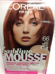 L'Oreal Sublime Mousse By Healthy Look Hair Color ( Light Auburn Brown #66  ).