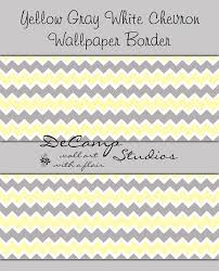 Yellow Grey White Chevron Wallpaper Border Wall Art Decals For Baby Girl Or Boy Nursery Children S B Grey Chevron Wallpaper Chevron Wallpaper Wallpaper Border