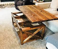Constructed with particle board, veneer, and reclaimed oak. Lift Top Coffee Table Ana White