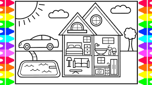 Push pack to pdf button and download pdf coloring book for. How To Draw A Dollhouse With Pool For Kids Dollhouse Drawing Dollhouse Coloring Pages Youtube