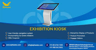 Exhibition Kiosk Displays Engaging And Attractive Messages Highlighting The Newly Introduced Products Services Special Deals And Discounts And Anything Which