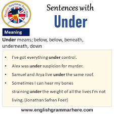 Find 20 ways to say under a roof, along with antonyms, related words, and example sentences at thesaurus.com, the world's most trusted free thesaurus. Sentences With Under Under In A Sentence And Meaning English Grammar Here