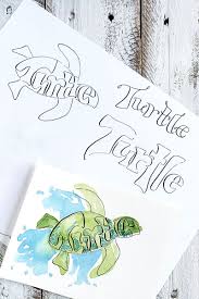 Draw With Words Turtle Lettering Word Drawings Turtle Drawing Watercolor And Ink