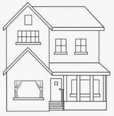 Modern house coloring page to color, print or download. Easy House With Garden Drawing For Kids
