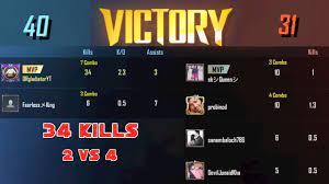 Pubg Mobile Tdm 2 Vs 4 Gameplay 34 Kills Youtube