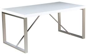 Retro oval dining table glossy white and chrome 2065. 63 Modern Dining Table Chrome Finish Wood Tabletop 4 Four Six 6 Seating Contemporary Dining Tables By Daniel Ng Houzz