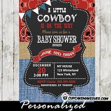 Western Cowboy Baby Shower Invitations Burlap Paisley Denim Cupcakemakeover Cowboy Baby Shower Invitations Cowboy Baby Shower Western Baby Shower Invitations