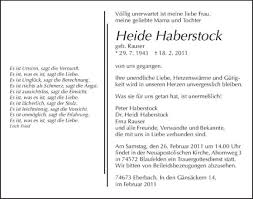 Es ist ein unglück, sagt die berechnung. Traueranzeigen Von Heide Geb Rauser Haberstock Www Trauerundgedenken De