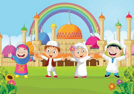 Hergün karikatürler yayınlayacak olan twitter robotu. Vector Illustration Of Cartoon Little Kid With The Mosque Kartun Menggambar Karikatur Gambar Kartun