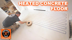 Radiant floor heating here in maine has become the most popular way homeowners and business owners choose to heat their new homes and places of business, due to our many of the new homes we pour are installing radiant heated floors in their basement floors, first floors, and garage floors. Heated Floor On Concrete Slab With Strata Heat Youtube