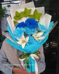 Maybe you would like to learn more about one of these? Bouquet 4 Mawar Biru Muda 2 Biru Tua Dan 2 Lily Dg Wrapping Biru Muda Dan Snowflakewes Shopee Indonesia