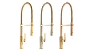 Kitchen faucets are made up of various faucet configurations for deck or wall mount applications. New Gold And Brass Finishes From California Faucets California Faucets