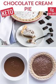 Add 2 tablespoons sugar, butter, and egg white; Sugar Free Chocolate Cream Pie Keto Dessert Recipes Low Carb Keto Recipes Chocolate Pie Recipes