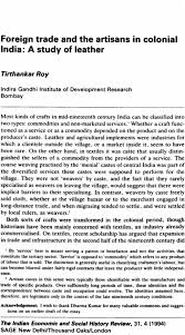 artisans in colonial India ...