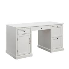 Usl Arbor 4 Drawer White Desk Sk19277b3 Pw The Home Depot Desk With Drawers White Desks Desk