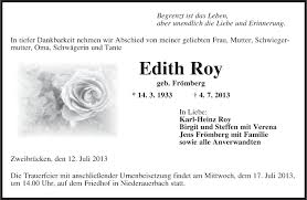 Traueranzeigen von Edith Roy