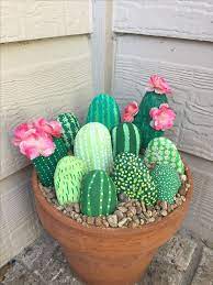 Also, cacti need smaller containers. Cactus Rocks Diycactus Paintedrocks Cactus Decor Rock Crafts Garden Crafts