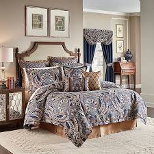 Blue & taupe embroidered hexton comforter set (king) 8pc. Croscill Aurelio California King Comforter Set In Blue Bed Bath Beyond