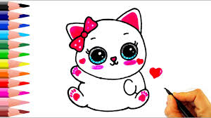 Sevimli Kedi Nasil Cizilir How To Draw A Cute Cat Youtube