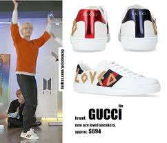 Any korean speaking redditors cruise the mentioned forum powderroom? Gucci New Ace Loved Sneakers Bts Clothing Bts Inspired Outfits Korean Fashion Men