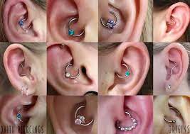 A Few Examples Of Daith Piercings And The Jewellery Styles Available All Pierced At Ear Piercing For Migraines Unique Ear Piercings Ear Piercings Cartilage