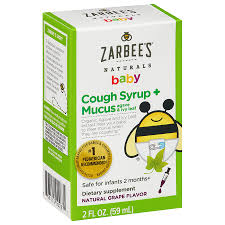 Zarbees Naturals Baby Cough Syrup Mucus Reducer Grape