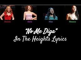 The biggest disappointment you know the kid couldn't hack it, No Me Diga In The Heights Lyrics Youtube